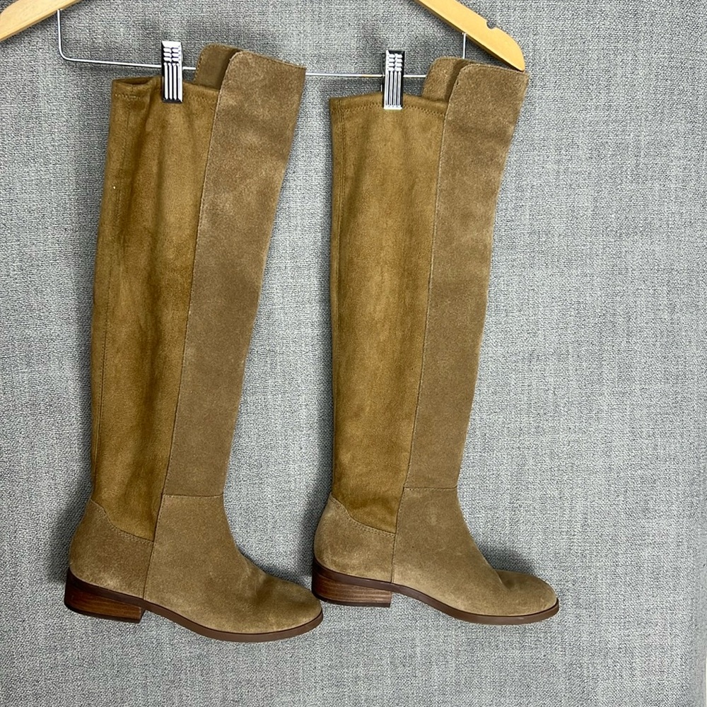 Sole Society Knee High Boots Tan Suede